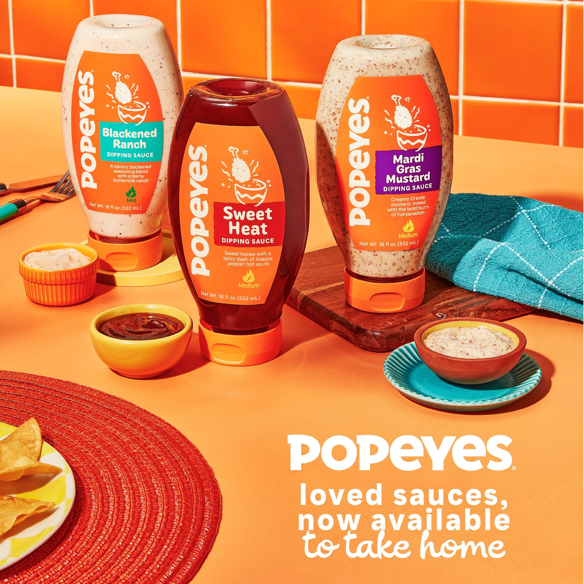 Popeyes Louisiana Kitchen Mardi Gras Mustard Dipping Sauce, 18 oz Bottle