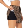 thumbnail image 3 of Lsque Warm Coffee Pattern Printed Women's Running Shorts with Liner Pockets,Elastic Quick Dry Workout Athletic Gym Yoga Shorts,Womens High Waist Shorts-X-Large, 3 of 9