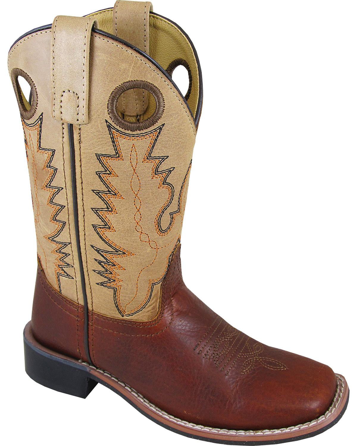 Smoky Mountain Boys Green Jesse Western Boot Square Toe Brown 11.5 D