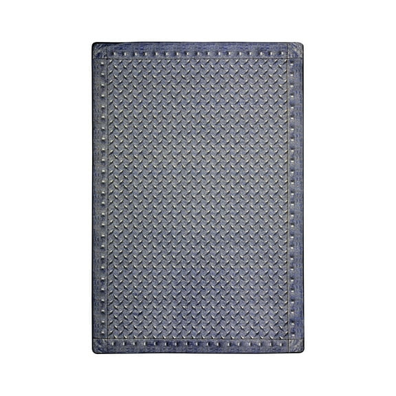 Diamond Plate 7'8" x 10'9" Area Rug In Color Lead