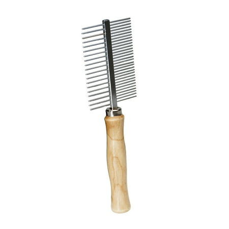 - Dog Grooming Tool, Cat Grooming Comb, Devin 8-Inch Stainless Steel Double-Sided Comb with Wooden Handle, By WPS