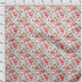 thumbnail image 3 of oneOone Cotton Poplin Twill Red Fabric Leaves & Flowers Floral Fabric For Sewing Printed Craft Fabric By The Yard 56 Inch Wide, 3 of 4