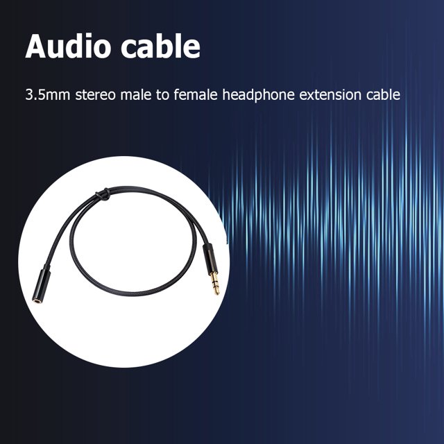 Cable De Extensión De Audio Accesorios de cable auxiliar Cable de extensión de audio para altavoz de auricular de coche de computadora