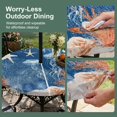 thumbnail image 5 of Round Outdoor Tablecloth with Umbrella Hole and Zipper, Blue Coastal Jellyfish Tablecloth with Elastic Waterproof, Nautical Orange Coral Starfish Patio Table Covers for 36" - 44" Picnic Pool Tables, 5 of 9