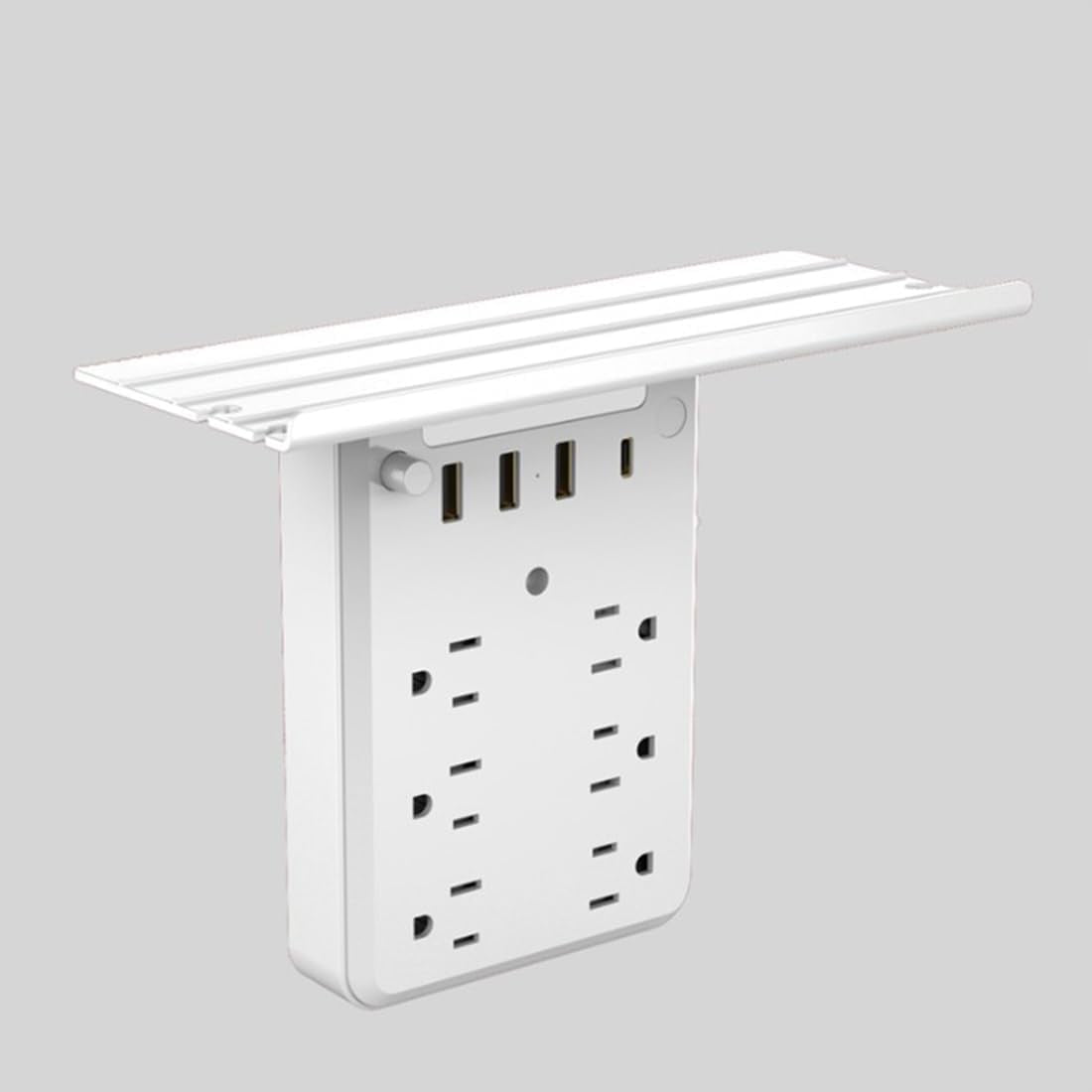 11 in 1 Wall Outlet Extender with Shelf Night, Surge Protector Power Strip with USB Ports, Flat Plug Power Strip, Multi Plug Wall Outlet for Home & Office & Travel Outdoor (2PCS)