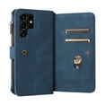 thumbnail image 5 of Phone Case for Samsung Galaxy S24 Ultra, S24 Ultra Wallet Case, Luxury Folio Flip Leather Cover [Zipper Pocket] [Wrist Strap] [Kickstand] for Samsung Galaxy S24 Ultra, Blue, 5 of 9