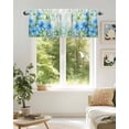 thumbnail image 6 of Curtain Valance for Windows,Watercolor Spring Blue Flower Green Leaves Kitchen Valances Rod Pocket Short Curtains,Pastoral Floral Window Treatment Panel for Bedroom Bathroom 60x18in, 6 of 9
