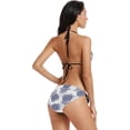 thumbnail image 5 of Navy Blue Women Two Piece Swimsuit Sexy Swimwear Halter String Triangle Bikini Sets, X-Large, 5 of 6