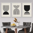 thumbnail image 3 of PixonSign Framed Canvas Print Wall Art Set Duotone Minimal Geometric Striped Figures Abstract Shapes Illustrations Modern Art Boho Decorative for Living Room, Bedroom, Office - 16"x24"x3 WHITE, 3 of 5