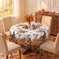 thumbnail image 5 of Sm:)e Buffalo Plaid Fall Thanksgiving Table Cloth 60 Inch Round, Pumpkin Birdhouse Mushroom Orange, 5 of 6