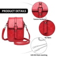 thumbnail image 3 of Laklulu Bolso bandolera pequeño de cuero para teléfono para mujer, bolso de hombro para teléfono móvil, tarjetero, teléfono móvil de hasta 6,5 pulgadas, tamaño de bolsa 20*13*6cm, 3 of 5