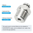 thumbnail image 3 of Conector de empuje Uxcell, acero inoxidable 304 macho recto 5/32" OD x 1/4" rosca NPT 4 Pcs, 3 of 6