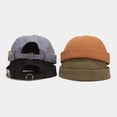 thumbnail image 3 of Mens Docker Cap Brimless Skullcap Sailor Cap Rolled Cuff Retro Beanie Hat, 3 of 10
