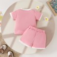 thumbnail image 4 of Gubotare Girls Short Outfits Kid Toddler Girl Clothes Summer Short Sleeve Shirt + Shorts Summer Outfits Set 18 24 Months (Pink,18-24 Months), 4 of 9
