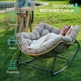 thumbnail image 6 of SWITTE Outdoor Rocking Chair, Indoor Lounge Rocking Chair with Cushion Chair, Beige, 6 of 10