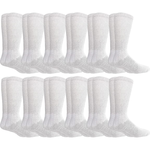 Yacht & Smith Mens Diabetic Neuropathy Edema Socks, Cotton Crew, Ankle Medical Sock, Size 10-13
