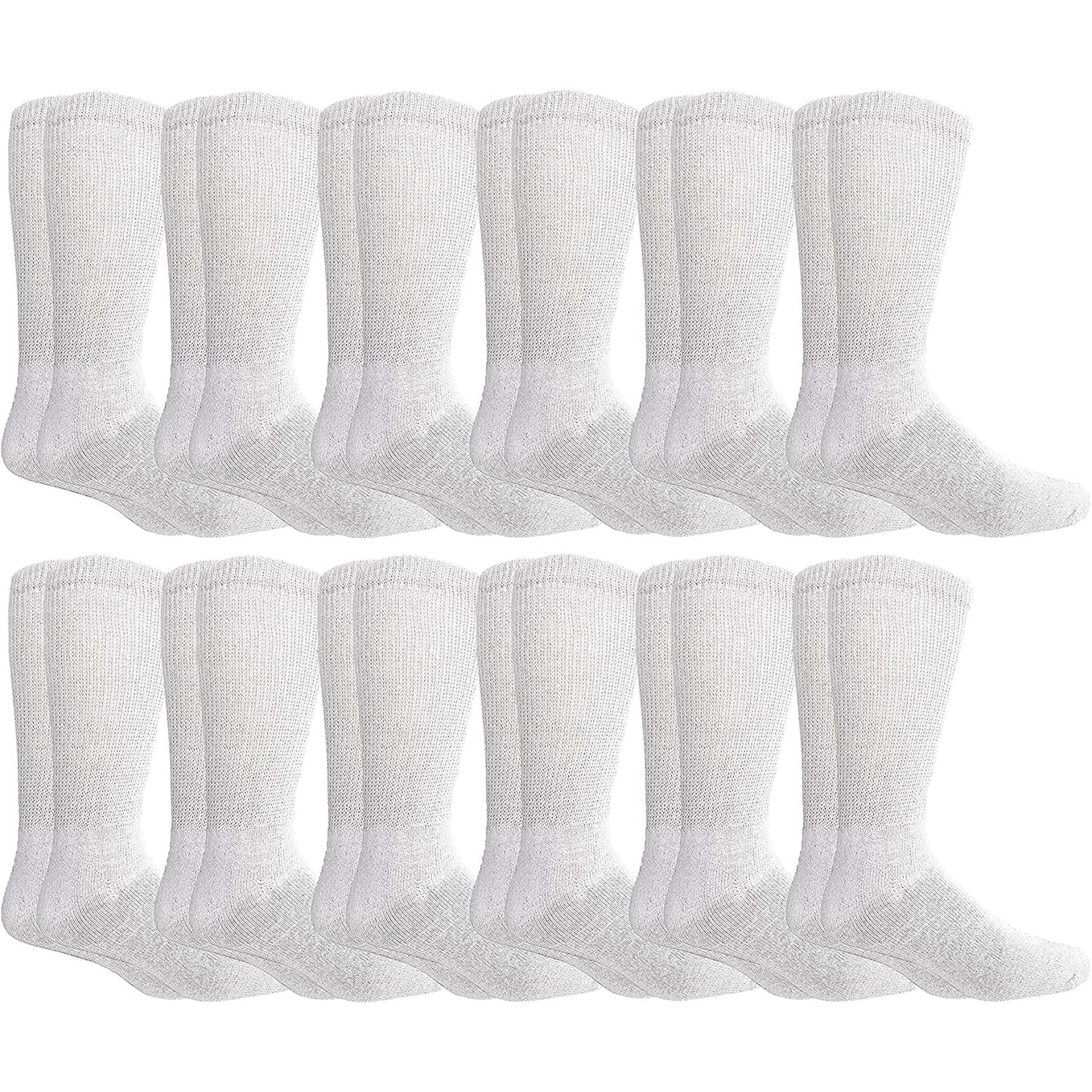Yacht & Smith Mens Diabetic Neuropathy Edema Socks, Cotton Crew, Ankle Medical Sock, Size 10-13