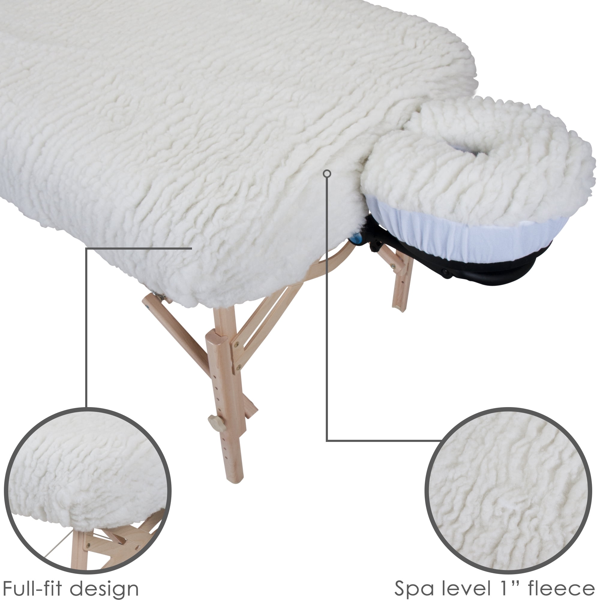 EARTHLITE Massage Table Fleece Pad Set DELUXE 1" Soft Thick Fleece incl. Fitted Pad & Face
