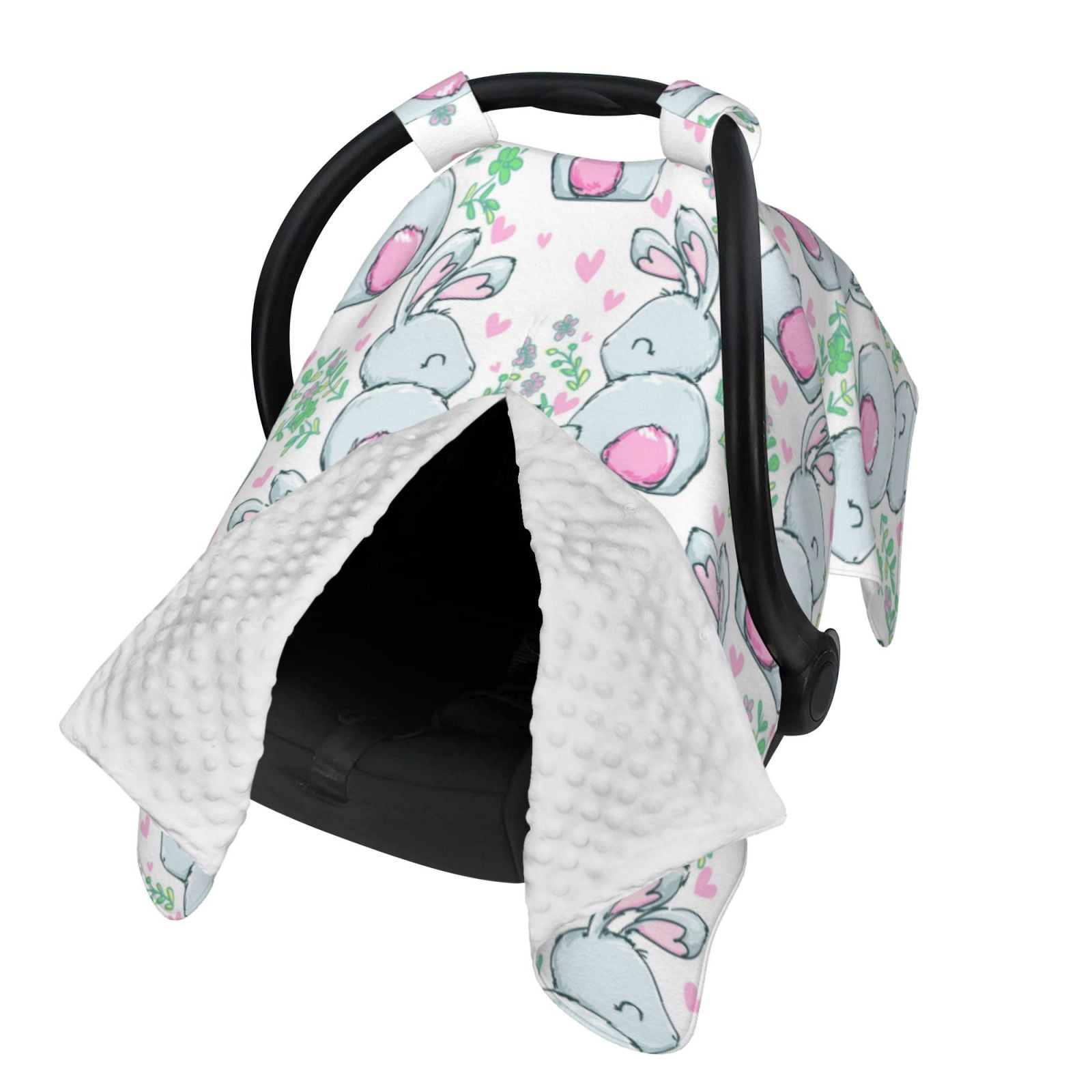 Naloa Rabbit Back View Baby Car Seat Cover, Breathable Baby Carrier Cover, Multiuse Baby Carrier Cover & Nursing Breastfeeding Cover