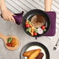 thumbnail image 5 of HOMEIORA Pot Holders and Oven Mitts 7" x 9" Heat Resistant Cotton Pocket Pot Holder Set Feature of Non Slip Kitchen Hot Pad Oven Mitts, 4 - Pack (Purple), 5 of 6