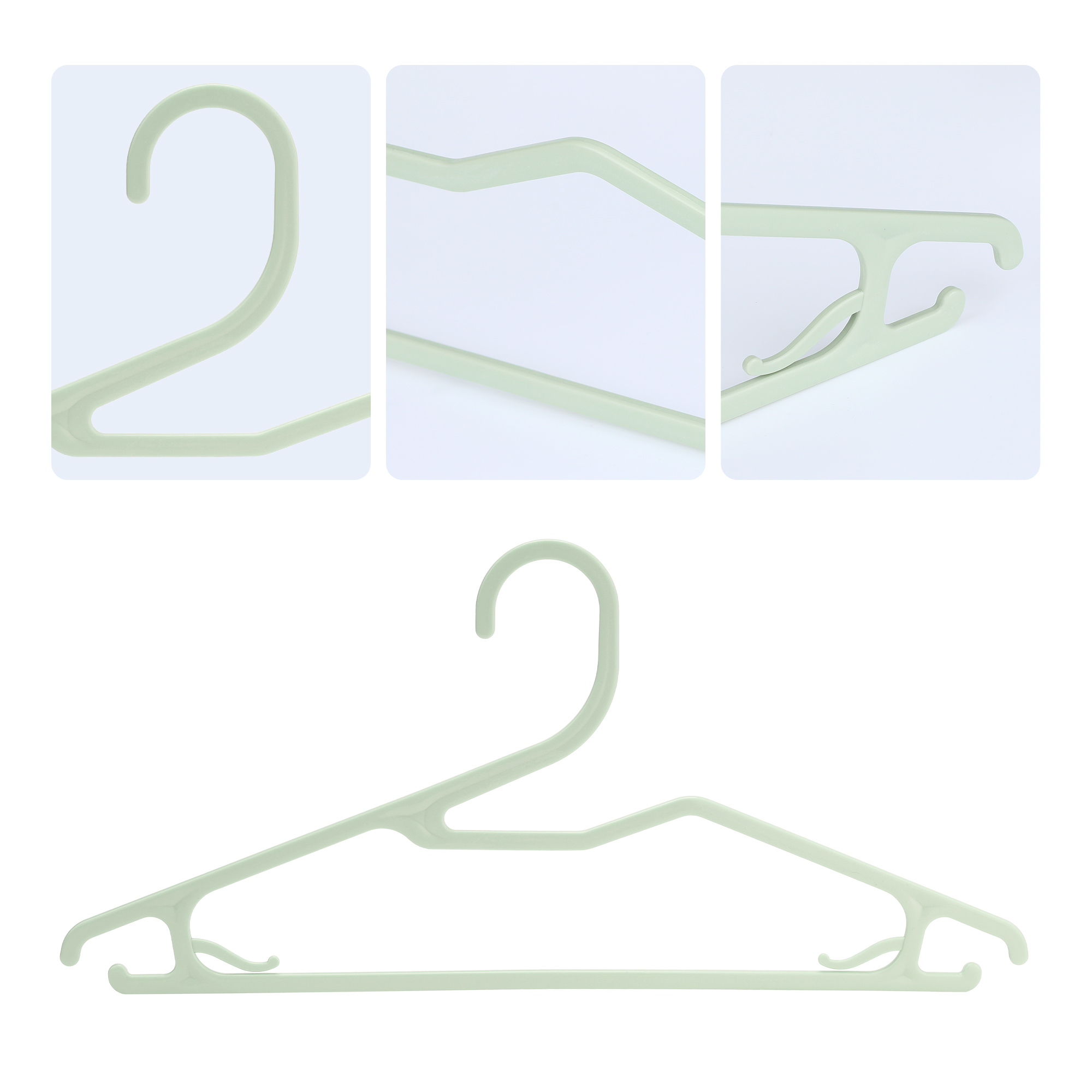 Unique Bargains Plastic Pants Hangers with Non-Slip Hook 10 Pcs Green