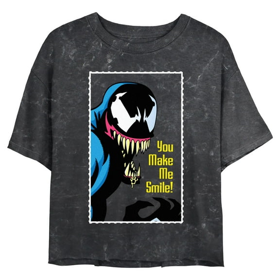 Junior's Marvel: Venom Venom Smile Graphic Crop T-Shirt