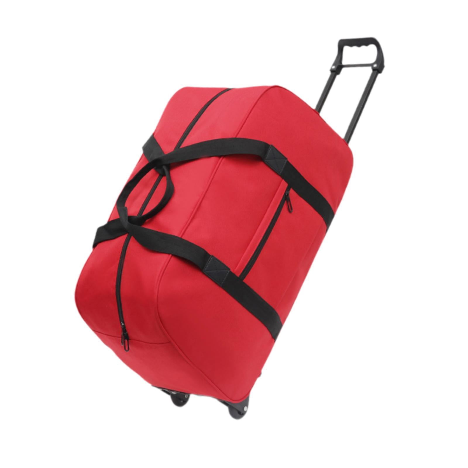 Wzmzjy Wheeled Duffel Bag Suitcase Telescoping Handle Handbag Men Women Multifunctional red