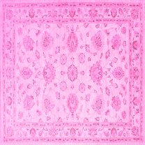 Ahgly Company Indoor Square Persian Pink Traditional Area Rugs, 3' Square