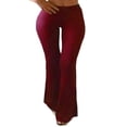 thumbnail image 1 of Pantalon Évasé pour Femmes Uni à Haute Élasticité Polyester Blanc P, 1 of 2