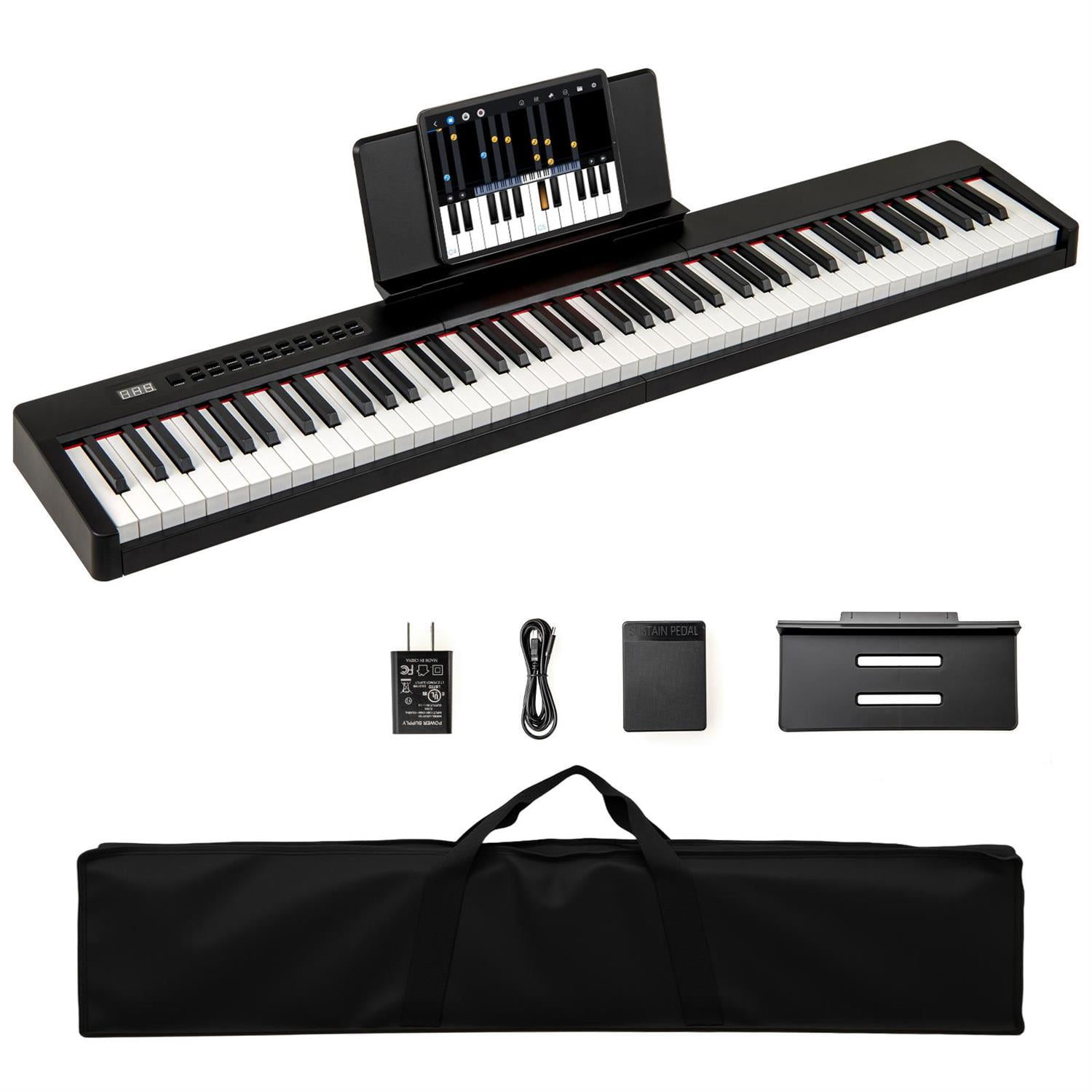 Spaco 88-Key Velocity-Sensitive Piano, French DREAM Audio, Dual Speakers, Professional Practice, Black