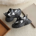 thumbnail image 5 of yboeqw Little Girls Hook and Loop Light‑Up Sneakers Glitter Patchwork Upper LED Flashing Sole Lightweight Non‑Slip Chunky Athletic Shoes for Little Girls, 5 of 8
