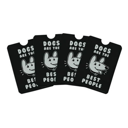 Dogs are the Best People Funny Humor Credit Card RFID Blocker Holder Protector Wallet Purse Sleeves Set of