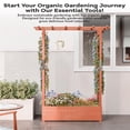 thumbnail image 7 of Elevated Wooden Planter with Arch Trellis & Roof - Above-Ground Garden Bed for Climbing Vines & Flowers | Features Side Trellis & 4 Drainage Holes | Perfect for Outdoor Plants On Patio or Deck, 7 of 7