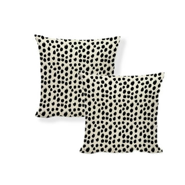 AUQ 2Pcs Throw Pillows,Fine Craftsmanship Square Cushion Cover Linen,Invisible Zipper Design Pillow Case,Black