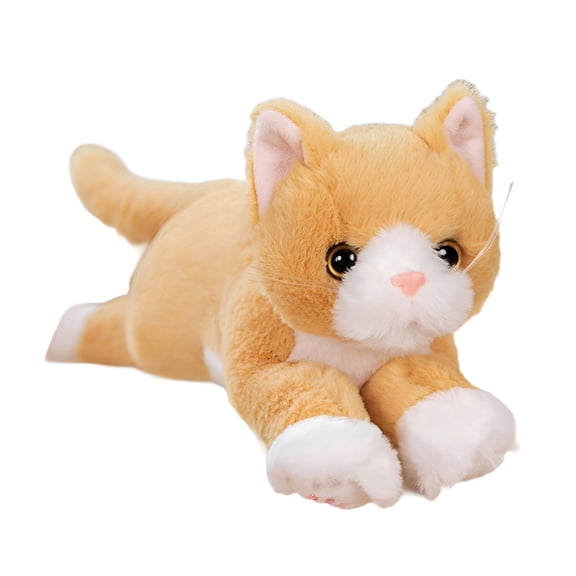 BESTSKY Cat Plush Toy Kitty Stuffed Animal Comfortable Kids Room Decor Cartoon Cat Stuffed Animal Toy for Kids Adults Birthday Gifts brown
