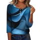thumbnail image 3 of TaTaai Casual Printed Top Soft Breathable Women's Fashion Button Round Neck 3/4 Sleeve Loose Fit All Season Daily Party Fashion T-Shirt Gift, 3 of 7