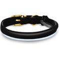 thumbnail image 2 of OOPSDOGGY Rolled Leather Dog Collar Reflective Soft Padded Pet Collar for Small Medium Large Breed Dogs Adjustable, Black, 2 of 6