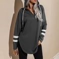 thumbnail image 4 of Women's Drawstring Hoodie Plus Size Long Sleeve Sweatshirts for Women Side Slite Oversized Tunic Tops, 4 of 7