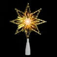 thumbnail image 2 of Northlight 8" Gold Tinsel 8 Point Star Christmas Tree Topper - Clear Lights, 2 of 3