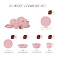 thumbnail image 2 of 20-Piece Dinnerware Set - Serves 4, Shiny Glaze Pink with Speckle Effect Plates & Bowls Set | Microwave & Dishwasher Safe, 2 of 6