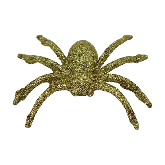 Getwin,Sparkling Multicolor Plastic Spider Prank Set, Glitter Halloween Decorations for Parties, Table Displays, and Festive Pranks