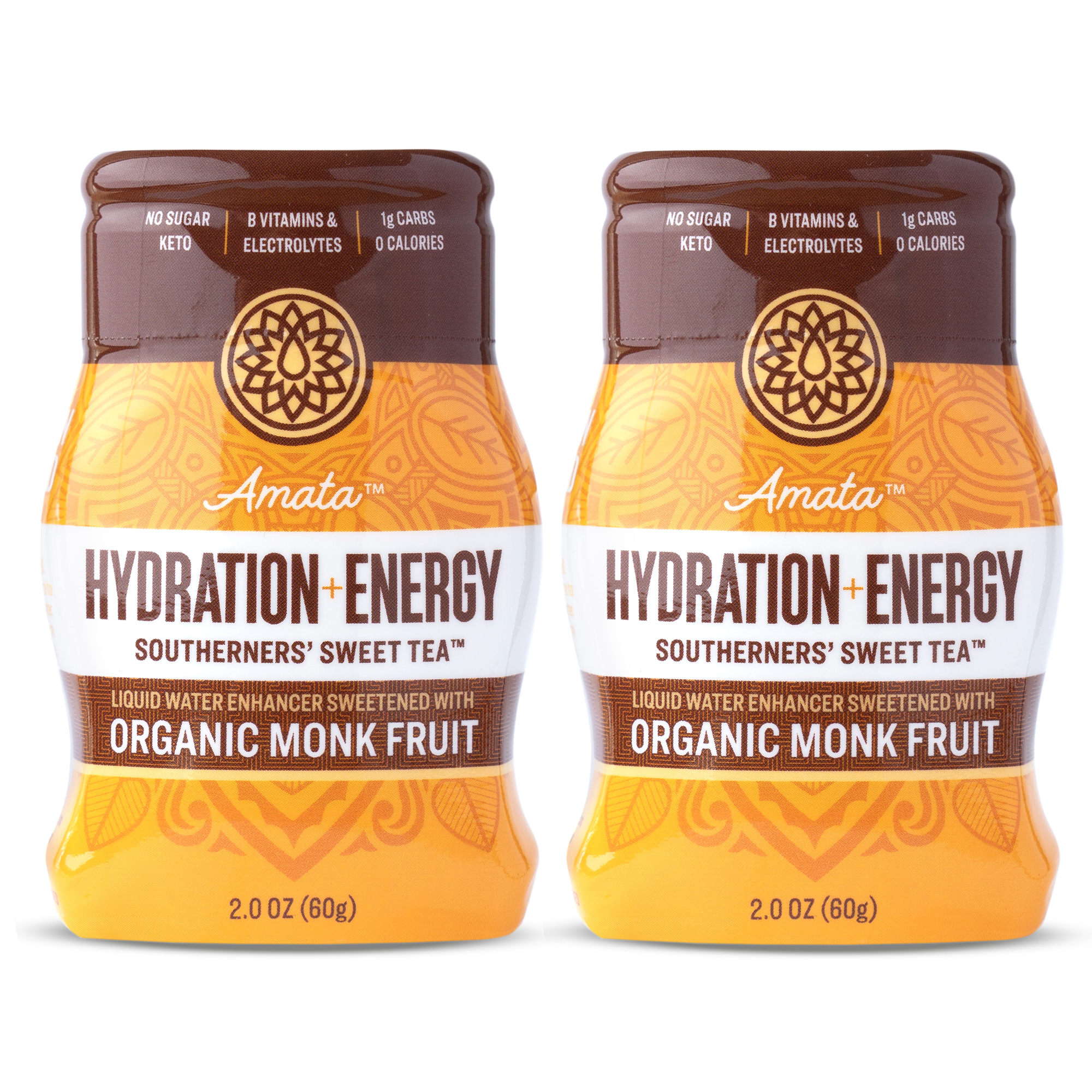 Amata Organic Monk Fruit Sweetened Water Enhancer Sweet Tea Hydration & Energy 2pack