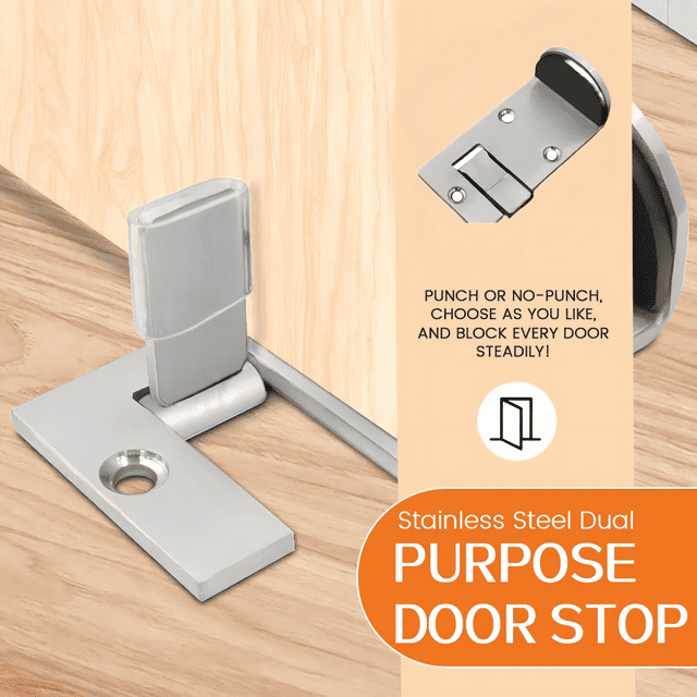 HANDIED Butée de Porte Sans Perçage pour une Installation Facile! Butée de Porte en Acier Inoxydable Robuste et à Impact de Porte