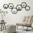 thumbnail image 6 of Oumilen Black Hexagon Floating Shelves, Set of 6, 6 of 7