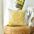 thumbnail image 3 of Sm:)e Yellow Gray Waterproof Dahlia Floral Throw Pillow Covers 18x18 Inch Set of 2, Outdoor Farmhouse Decorative Square Cushion Cases for Patio, Living Room, Sofa, Bed, 3 of 8