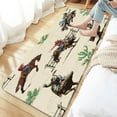 thumbnail image 2 of Western Bathroom Rugs Wild Horse Desert Cactus Non-Slip Bath Rugs Farmhouse Country Bathroom Rugs Set American Wild West Desert with Cowboys Bathroom Rug Mat 17X48inch, Soft and Absorbent Bath Rugs, 2 of 3
