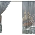 thumbnail image 4 of Coolnut Dangerous Ship Sheer Gauze Door Curtain Window Curtain Drapes for Living Room Kids Bedroom Window Treatment Decor W55 x L84 In 2 Panels, 4 of 4