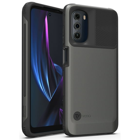Vena Outcross Slim Profile Cover Designed for Motorola Moto G 5G Case (2022), Dual Layer (Military Grade Drop Protection) Hybrid TPU Protection Phone Case - Graphite Gray/Black