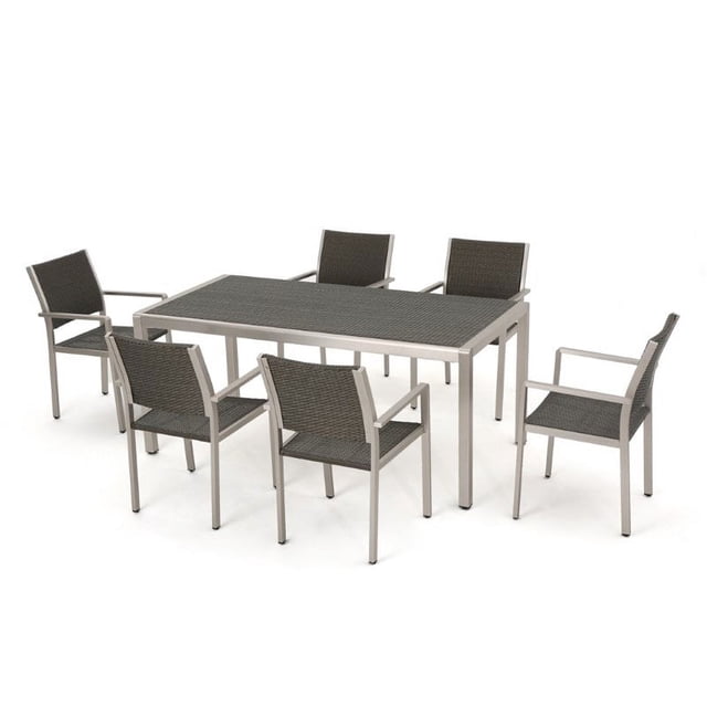 Noble House Cape Corail 7 Pièces Repas en Aluminium Extérieur en Gris