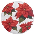 thumbnail image 3 of Christmas Poinsettia Red Flower Round Carpet Circle Rug Outdoor Patio Area Rug Washable Large Area Rugs Hallway Room Decor Fitness Mats, 3 of 8